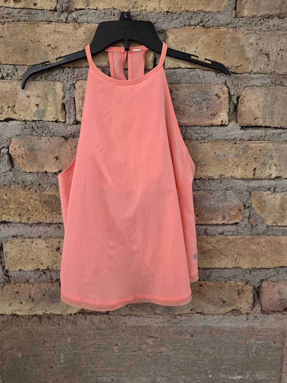 Lululemon Nulu High-Neck Mesh-Hem Tank Top with Built-in Bra - Size 2 - Coral